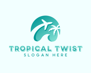 Tropical Plane Travel logo design