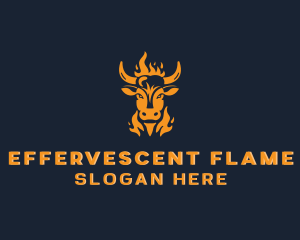 Beef Barbecue Flame logo design