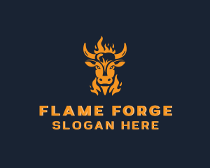 Beef Barbecue Flame logo design