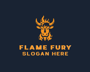 Beef Barbecue Flame logo design