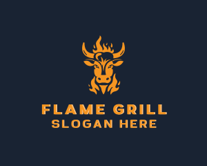 Beef Barbecue Flame logo design