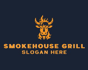 Beef Barbecue Flame logo