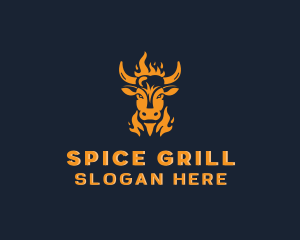 Beef Barbecue Flame logo design