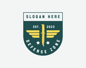 Wing Knife Shield Weapon logo design