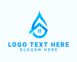 Blue House Water Droplet logo