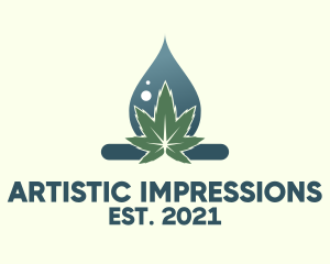 Cannabis Oil Droplet  logo design