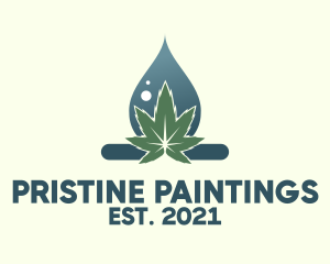 Cannabis Oil Droplet  logo design