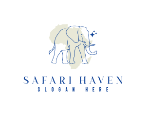 Africa Safari Elephant logo design