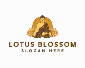 Buddha Lotus Flower logo design