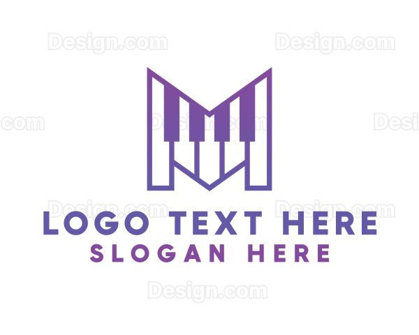 Purple Letter M Pianist Logo