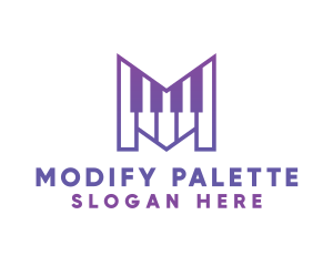 Purple Letter M Pianist logo design