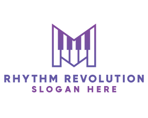 Purple Letter M Pianist logo