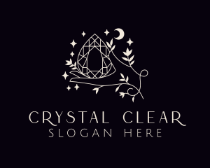 Crystal Diamond Hand logo design