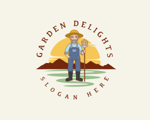 Garden Rake Farmer logo design