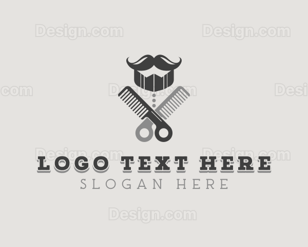 Mustache Barber Hairdresser Logo