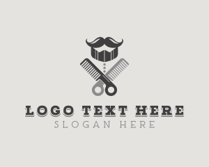 Mustache Barber Hairdresser logo