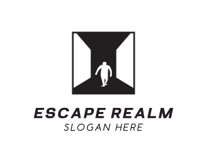  Room Hallway Walking Person logo
