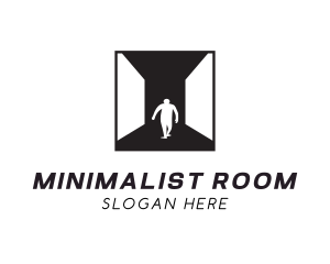  Room Hallway Walking Person logo