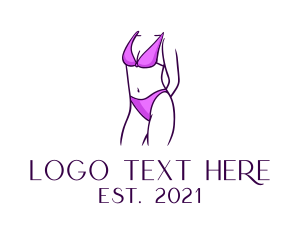 Aerobics - Human Body Swimsuit logo design
