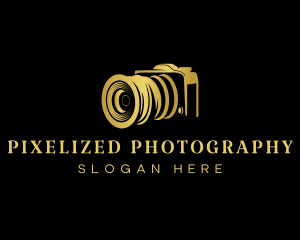 Golden Camera Lens logo design