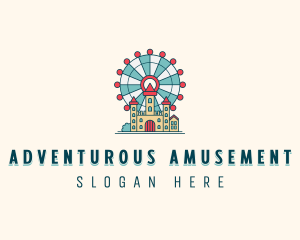 Ferris Wheel Amusement Park  logo design