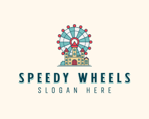 Ferris Wheel Amusement Park  logo design