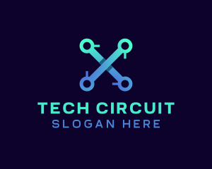 Network Circuit Technology Letter X logo