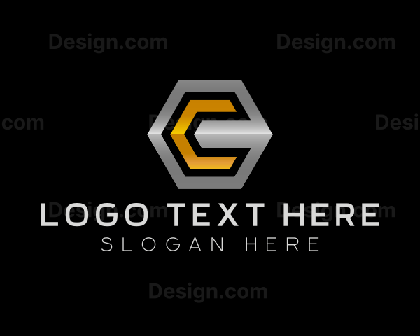 Tech Industrial Hexagon Letter C Logo