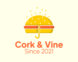 Hamburger Sandwich Umbrella  logo design