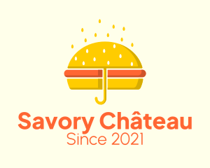 Hamburger Sandwich Umbrella  logo design