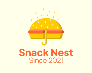 Hamburger Sandwich Umbrella  logo design