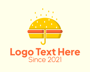 Flatbread - Hamburger Sandwich Umbrella logo design