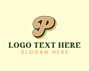 Retro Vintage Letter P logo