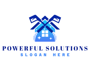 Pressure Washer Clean Sprayer logo design