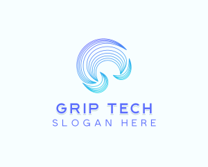 Abstract Tech Waves logo design