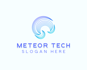 Abstract Tech Waves logo design