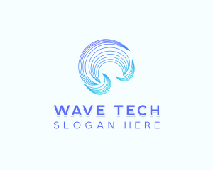 Abstract Tech Waves logo design