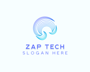 Abstract Tech Waves logo design