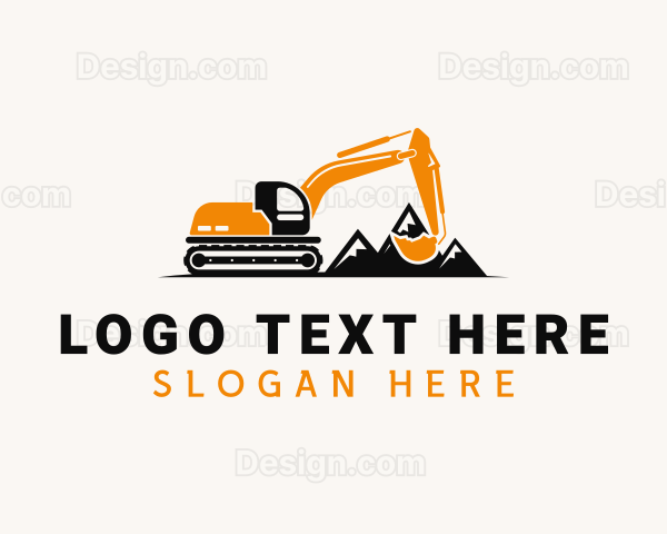 Mountain Backhoe Machine Logo