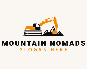 Mountain Backhoe Machine logo design