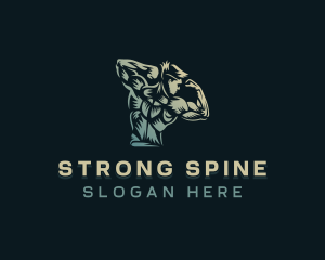 Bodybuilder Strong Man logo design