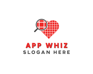 Magnify Heart Love logo design