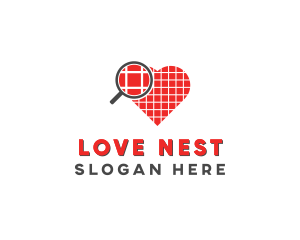 Magnify Heart Love logo design