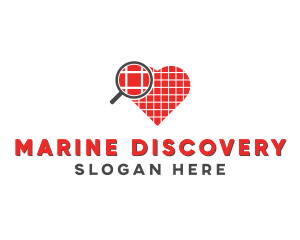 Magnify Heart Love logo design