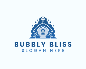 Sanitation House Cleaning Bubbles logo design