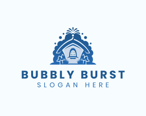 Sanitation House Cleaning Bubbles logo design