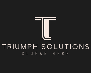 Simple Luxury Business Letter T logo design