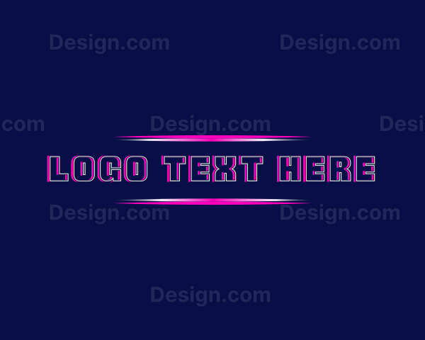 Neon Glitch Tech Logo