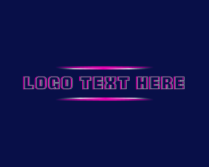 Neon Glitch Tech Logo