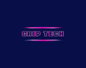 Neon Glitch Tech logo design